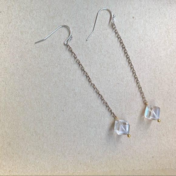 New Cube Crystal Dangle Earrings - Picture 1 of 5